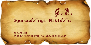 Gyurcsányi Miklós névjegykártya