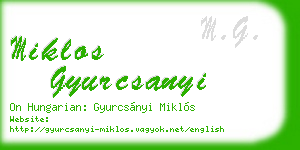 miklos gyurcsanyi business card